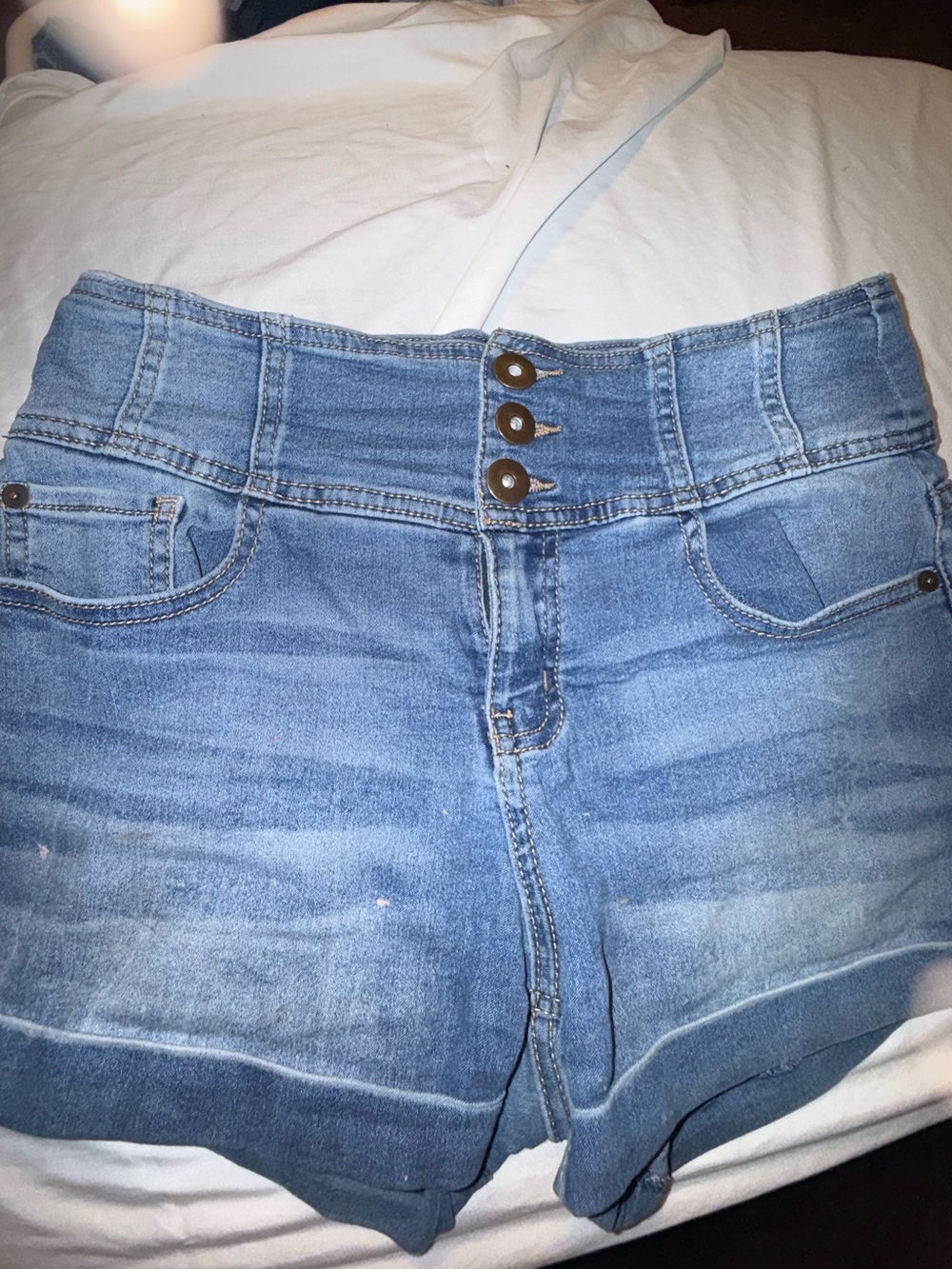 No Boundaries High-Waist Light Blue Denim Shorts